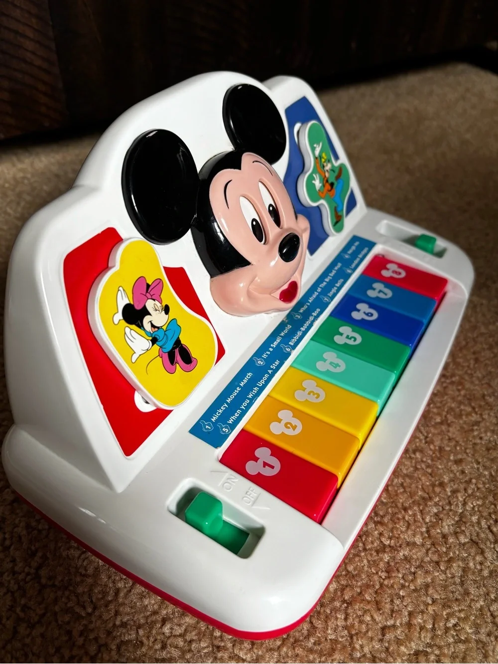 Vintage 1986 Disney Mickey Mouse Musical Player Piano.